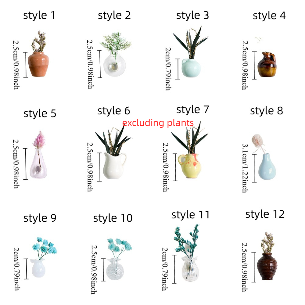 Søt keramisk vase kjøleskapsklistremerker uten planter diy mini plantevase utsøkt kinesisk stil porselen bonsai stue