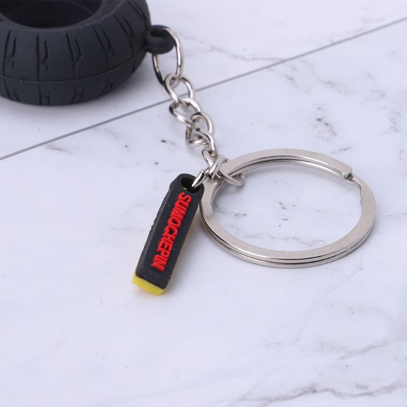 LLavero de goma para llanta de motocicleta, bonito para Interior de coche