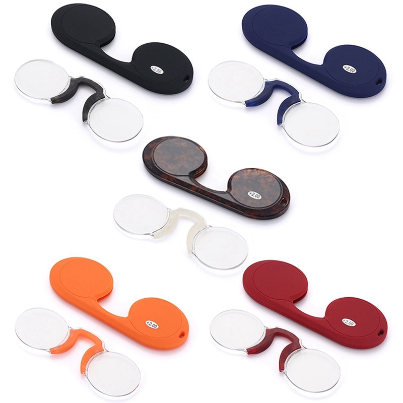 Draagbare Siliconen Neus-Clip Verziend Glazen Anti-Slip Bijziend Clip Neus Ronde Verziend Leesbril 100-300 graden
