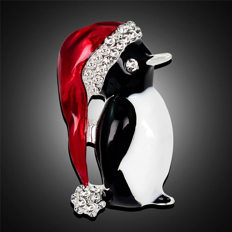 1 Uds para de Navidad sombrero de Navidad pingüino broche Decoración
