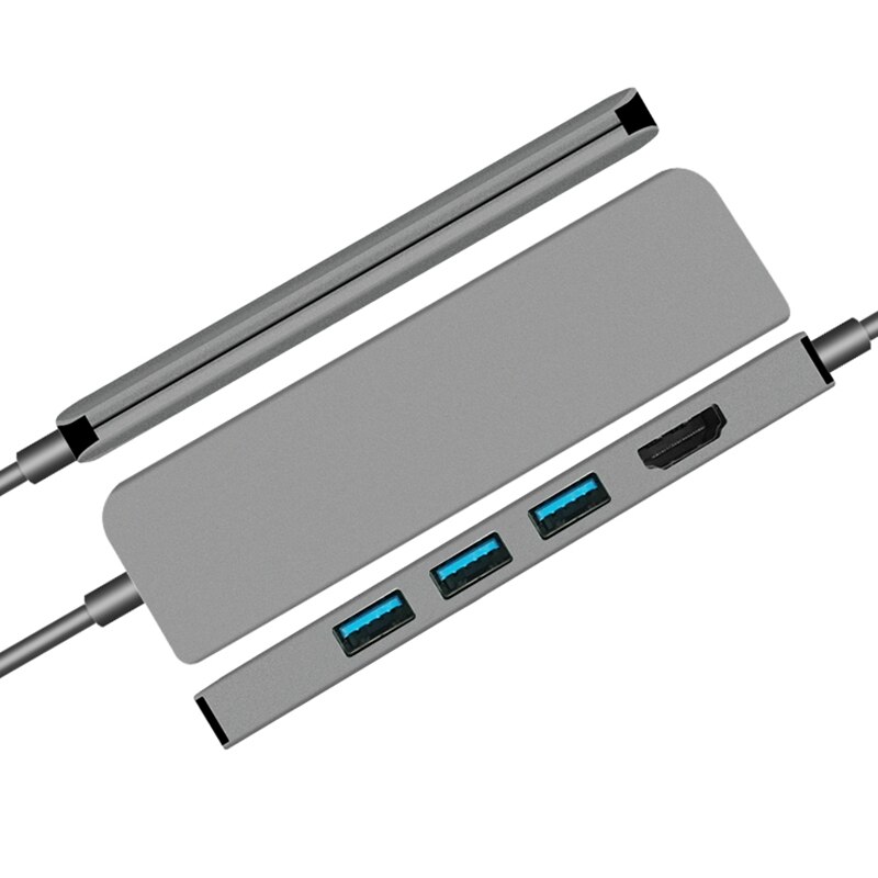 Usc tipo c hub para hdmi 4k 30hz 3 usb 3.0 usbc pd estação de carregamento rápido da doca liga de alumínio estender hub para