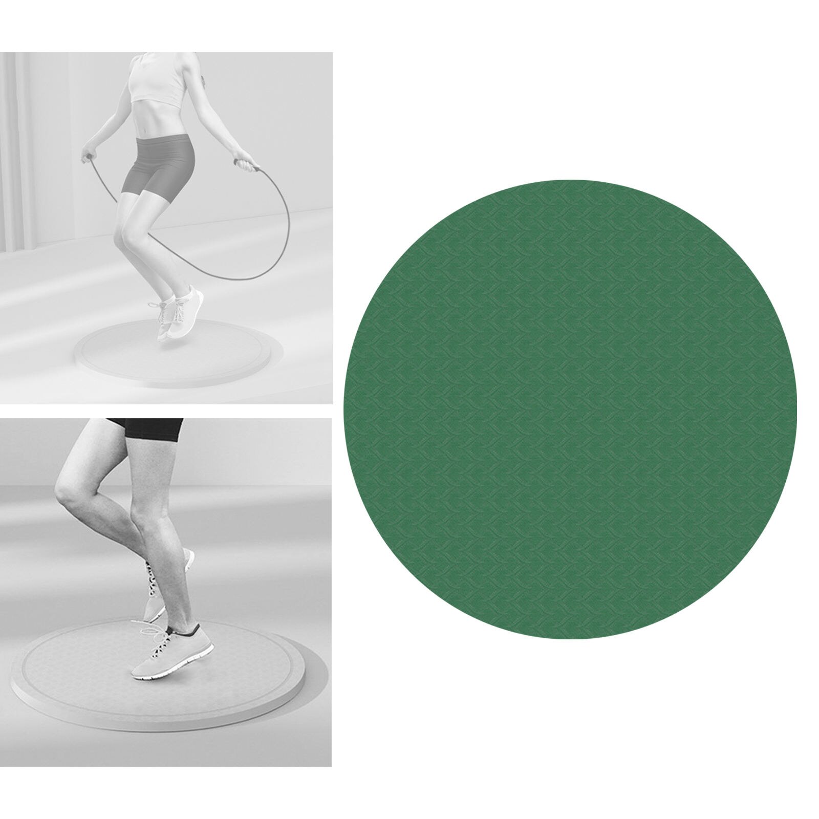 Round Exercise Mat High Density Shock Absorption Rope Skipping Buffer 8mm Thick 58cm Cushion Yoga Mat: avocado green