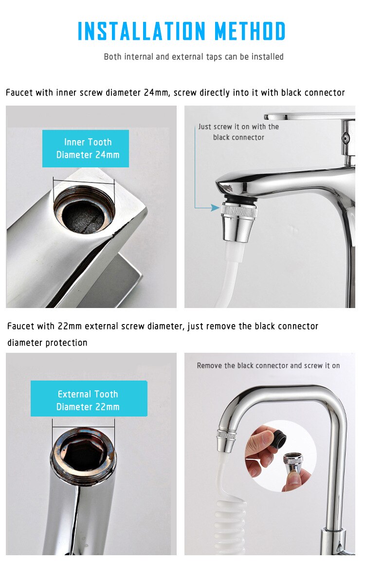 Extensión de grifo Flexible para cocina y baño extensor de manguera larga para ducha espumosa, accesorios para grifos,