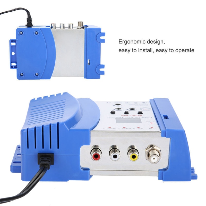 Fuld digital vhf uhf rf modulator av til rf avto tv-konverteradapter (eu-stik)