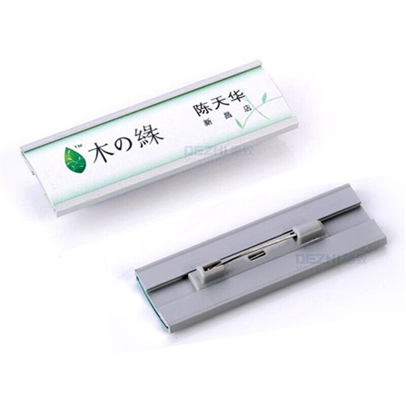 Dezhi-båge form stift/magnetisk stil kontor namn hållare etikett, metall material stark magnetisk mer fästelement namn id etikett märke