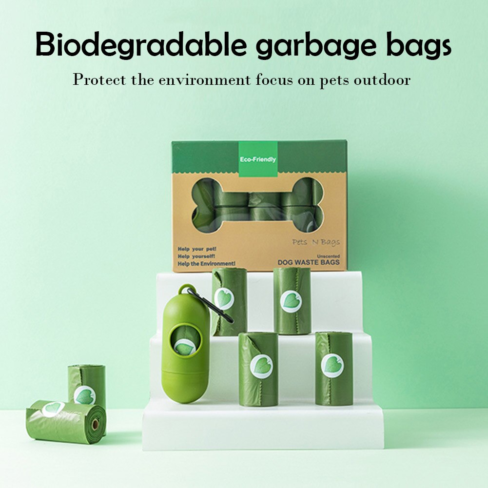 Dog Poop Bag Biodegradable Dog Poop Bags Eco-Friendly Pet Waste Pouch Clean Up Refill Rolls Pet Poop Pouch Dispenser