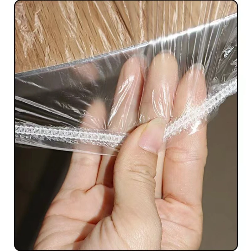 Waterproof Round Transparent Elastic Edged Table Cover PVC Simple Convient Kitchen Catering Protector Tablecloth