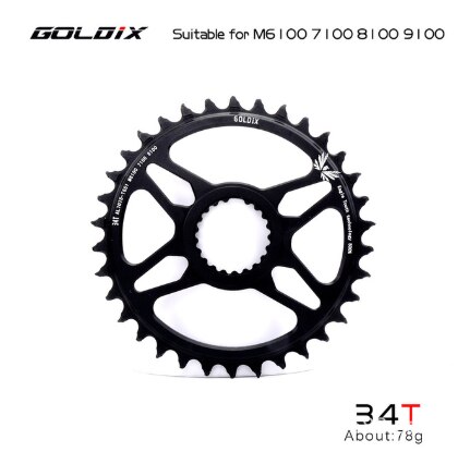 Direct Mount Mtb Kettingblad 32T 34T 36T 38T 40T Mountain Fiets Kettingwiel Voor M6100 M7100 m8100 M9100 12 Speed Crankstel: 34T