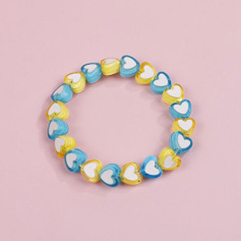 Makersland Cute Heart Star Beads Bracelet Kids Charms Beads Children Princess Hand Bracelet Jewelry: DKBB0023