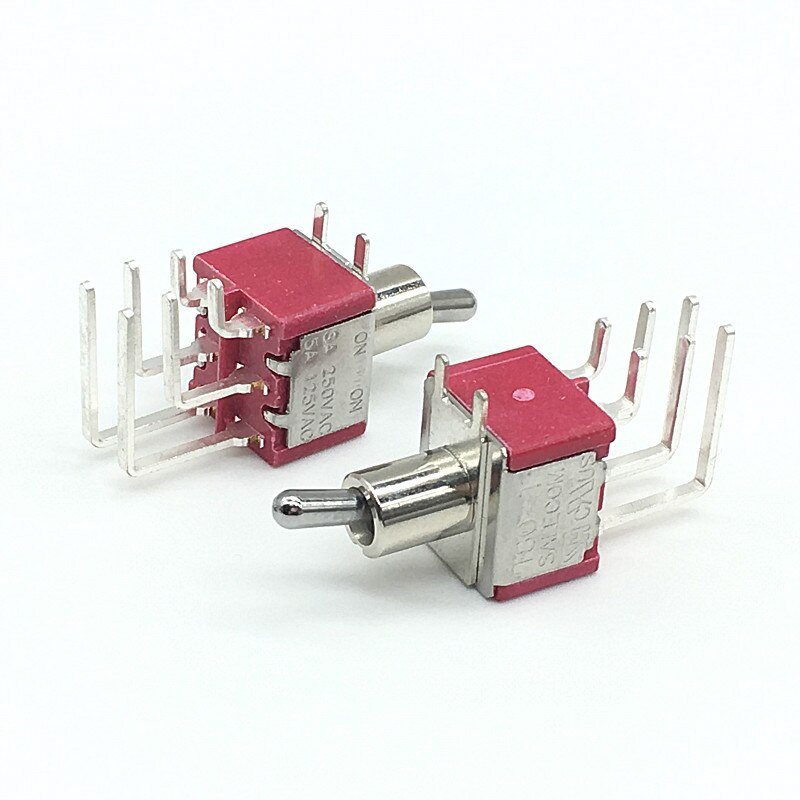 Miniature Latching Toggle Switch T80-T ON ON 6 pins DPDT 2 Position 3A/250V 5A/125V 6mm T8012L