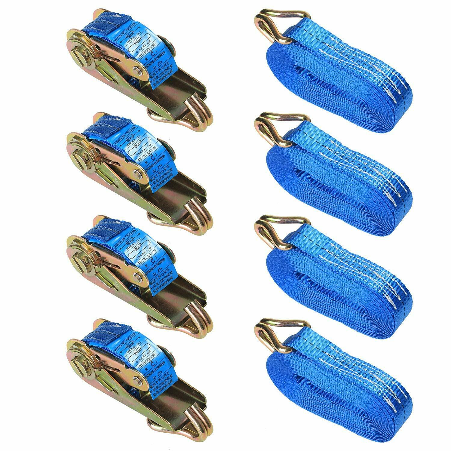 1/2/4Pcs 800KG Ratchet Straps Tie Down Claw Lorry Strap Lashing Polyester for Car motorcycle bike With Metal Buckle 25mm 5 Meter