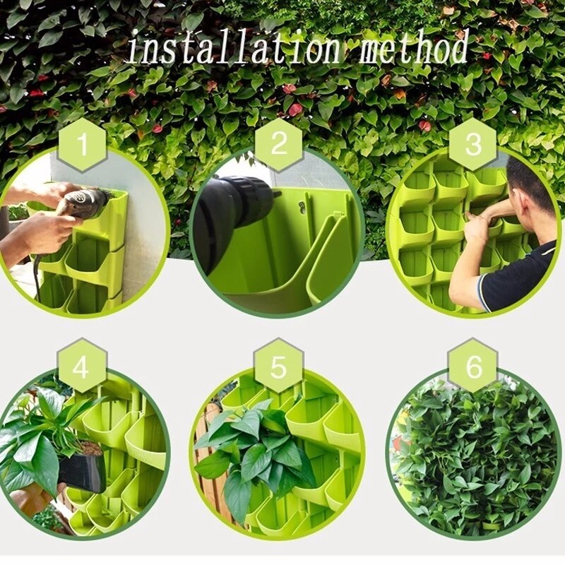 Wall Hanging Garden Planter Flower Pots Vertical Grow Vegetable Garden Room Wall Mount Hanging Box Planting Home Supplies