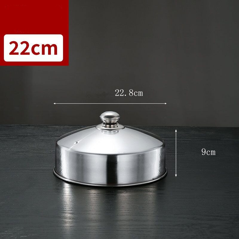 Stainless Steel Food Steamed Instant Pot Steamer Rack Cooker with Cover Food Steaming Tray Grid Double Ear Kitchen Cooking Tool: 22cm Lid