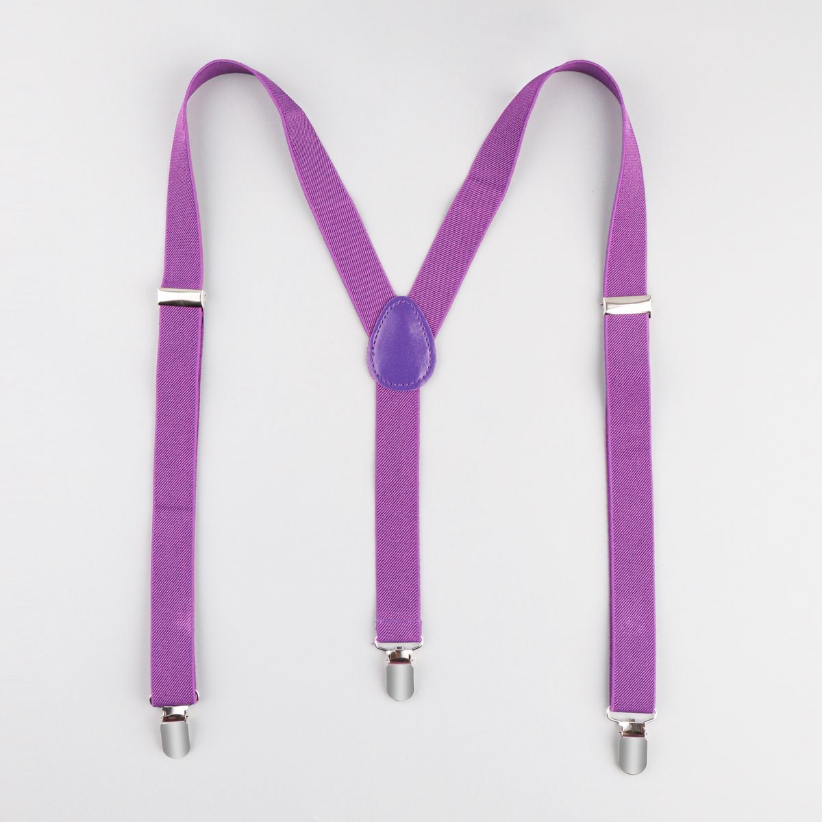 Hosenträger für Herren, verstellbar, 2,5 cm breit, Y-bilden, Hochzeitsanzug-Zubehör, starke Metallklammern: Lila
