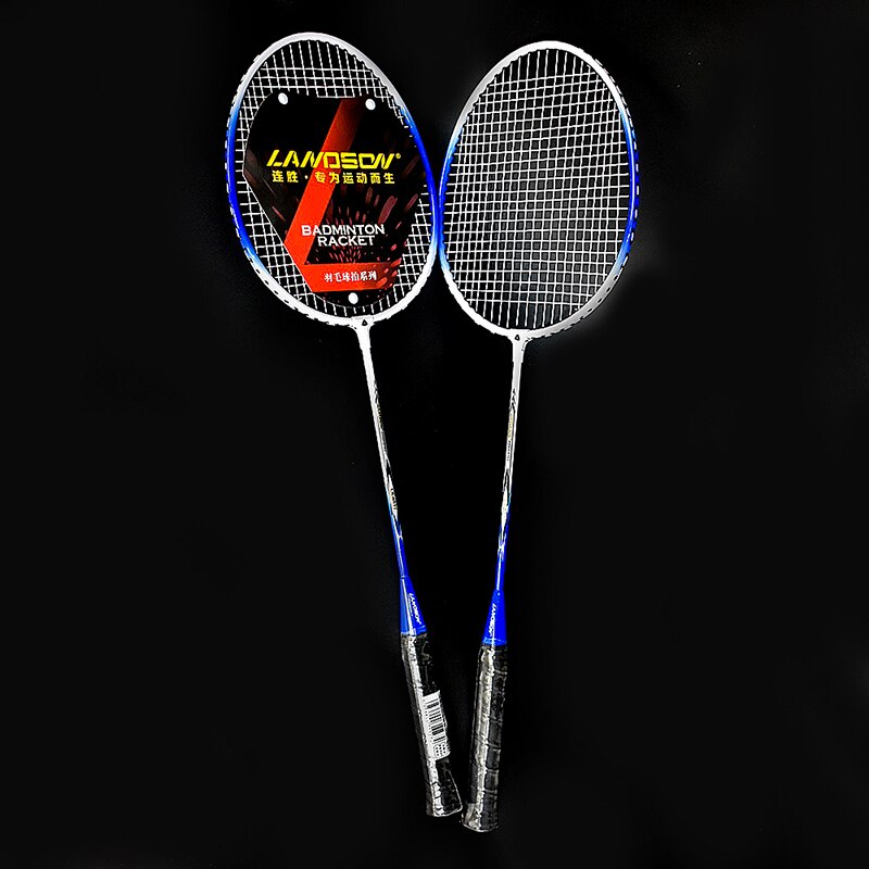 Badminton Rackets Set 2pcs Family Double Badminton Racquet Titanium Alloy Lightest Playing Badminton with Carry Bag