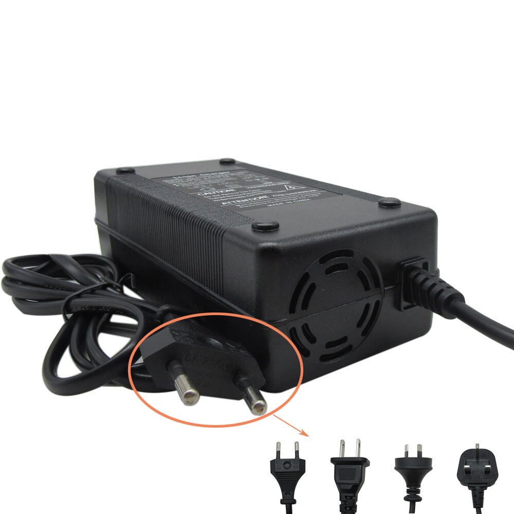 36v ebike batteriladdare utgång 42v 4a xlrm xlr hane  gx16 rca  dc 3- stifts kontakt använd för 10s 36v 20ah 25ah 30ah scooter batteri