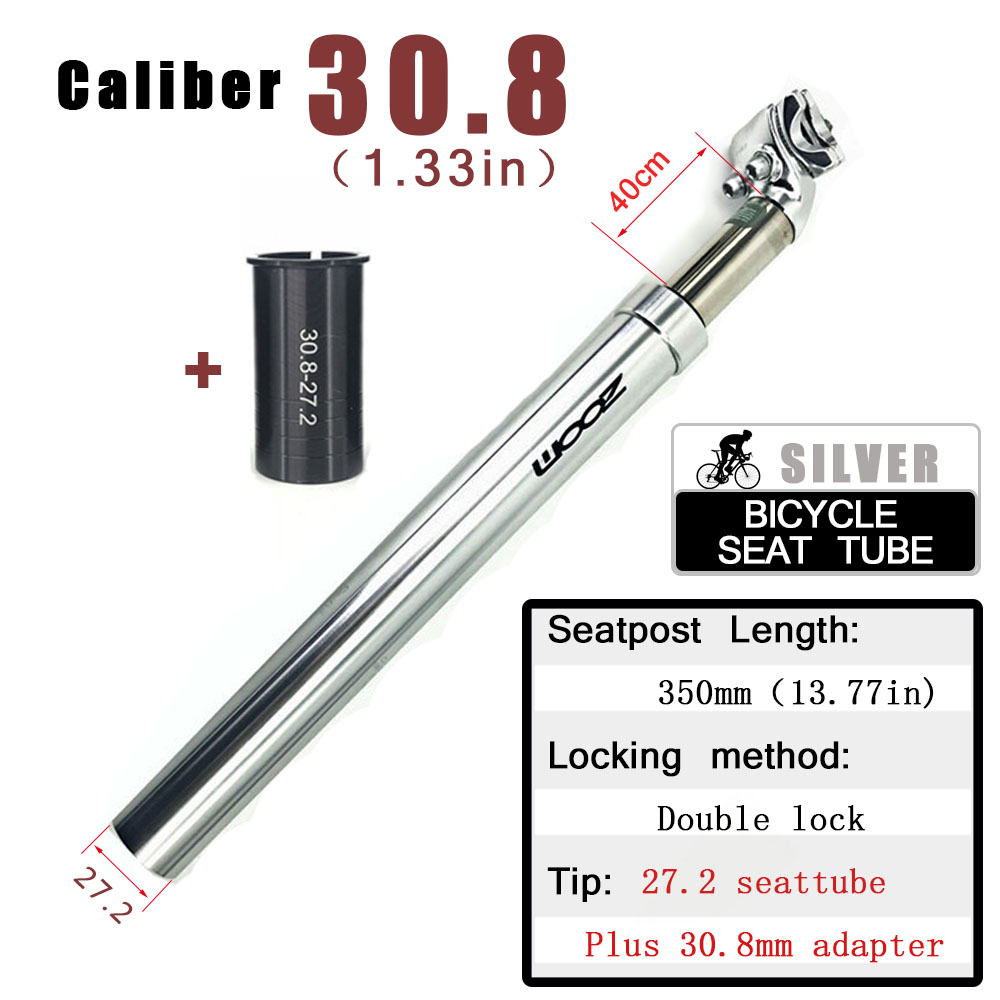 ZOOM Bike Sattelstütze MTB Schock Absorbieren Alu Berg Fahrrad Rohr Suspension Sitz post 27,2 28,6 30 30,1 30,8 30,4 30,9 31,6 33,9 MM: 30.8 Silver