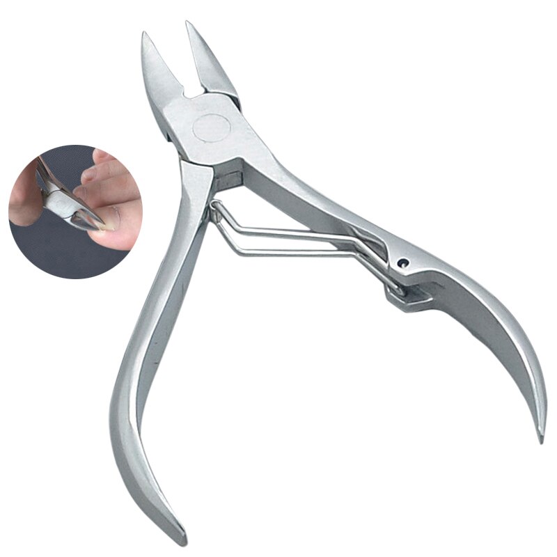 Cortador de uñas de acero inoxidable, alicate para cutículas, herramienta de manicura para uñas de los pies gruesas encarnadas, cuidado de los pies