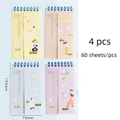 4PC Kawaii Foreign English Words Language Vocabulary Notebook Study Writing Reciting Book Planner Escolar Papelaria Stationery: 5