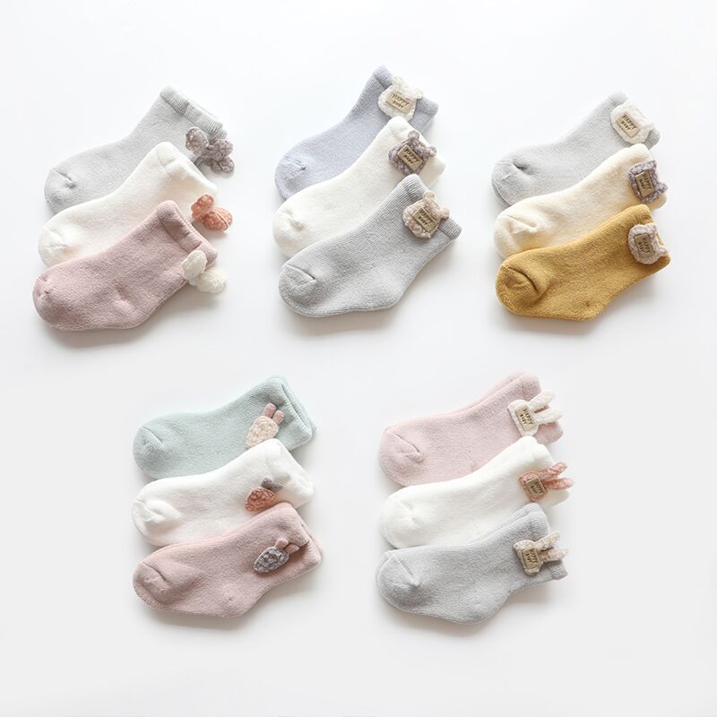 3 Paren/partij 0 Tot 24M Herfst Winter Warm Baby Sokken Super Dikke Badstof Sokken Voor Pasgeborenen Zuigelingen Girs Leuke animal Kids Sokken Jongens