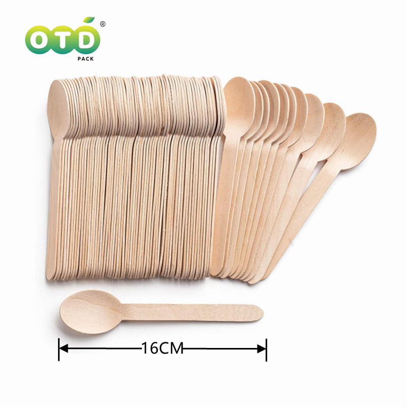 Disposable Wooden Cutlery Forks/Spoons/Knives/Sporks Party Supplies Kitchen Utensil For Dessert Icecream: Red / 20pcs