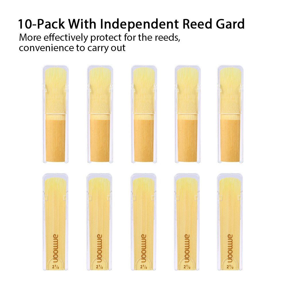 Ammoon 10 stuks/doos altsaxofoon rieten sterkte 2.5/ 3.0 saxofoon traditionele rieten saxofoon accessoires