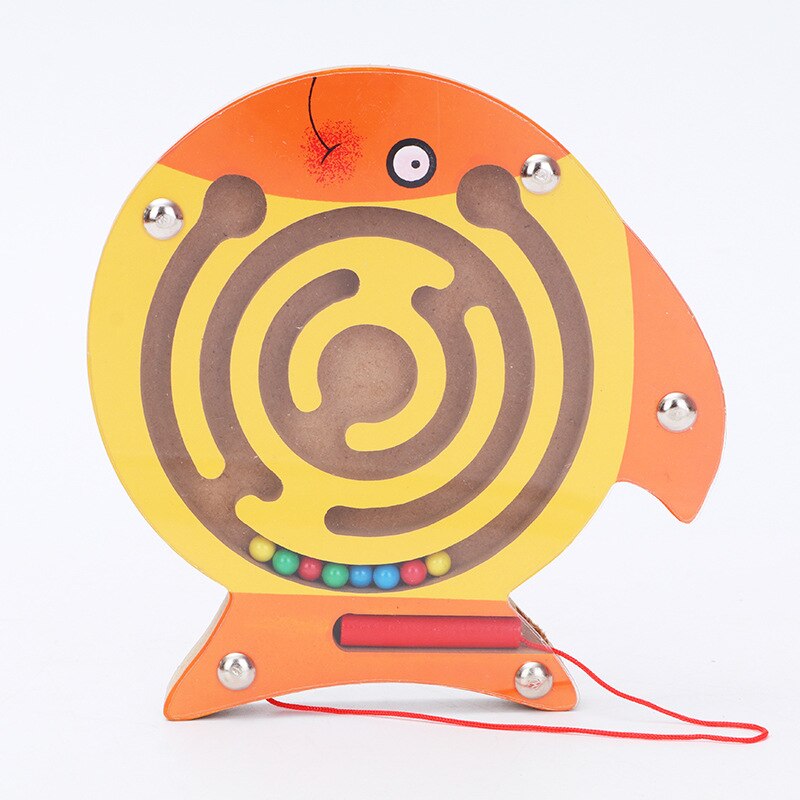 Children Magnetic Maze Toy Kids Wooden Puzzle Game Toy Kids Early Educational Brain Teaser Wooden Toy Intellectual Jigsaw Board