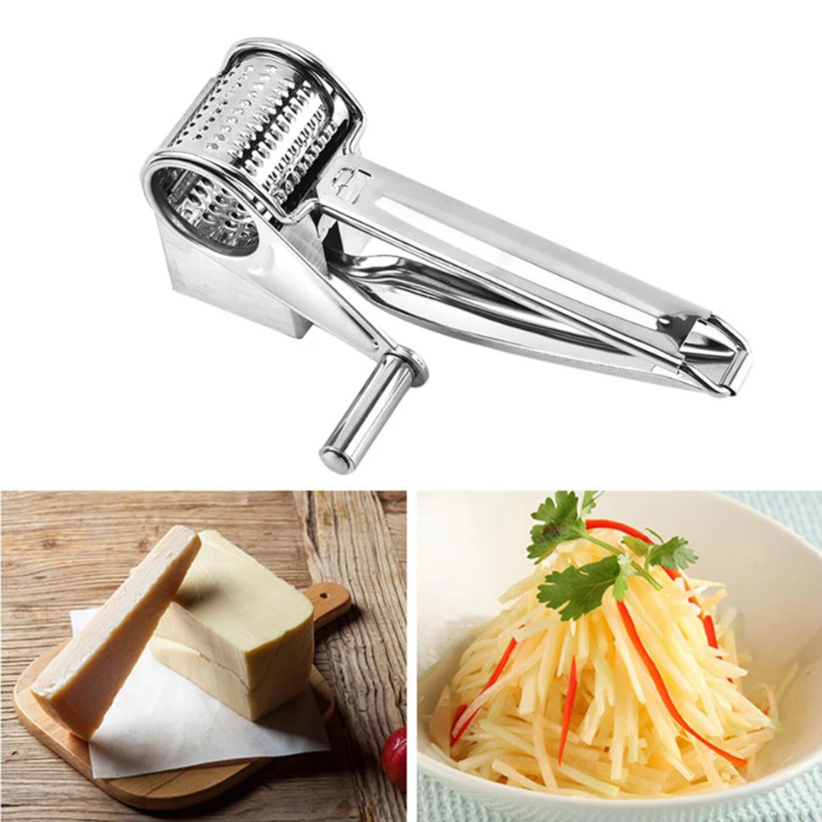 Cheese Grater Rotary Cheese Grater Stainless Steel Cheese Grater Shredder