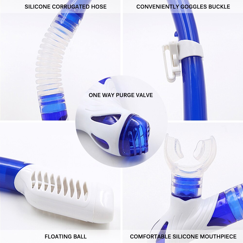 Snorkelbril, flippersset, duikmaskerset, snorkelbril, zwemvinnen, adembuis, uitrustingspakket