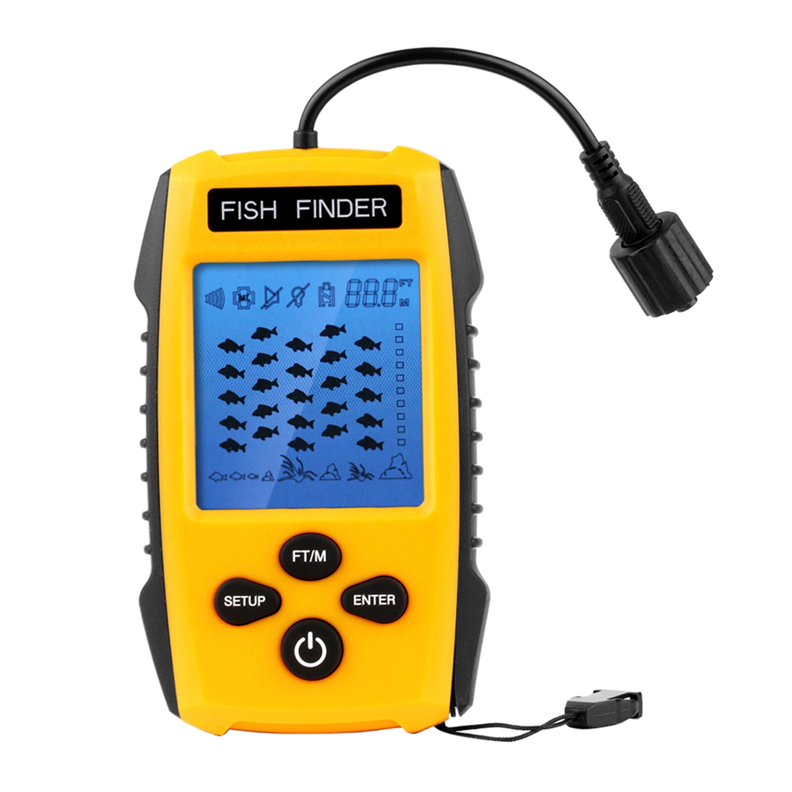 Détecteur de poissons Portable, détecteur de profondeur de poisson avec Sonar, détecteur de poissons sous-marin