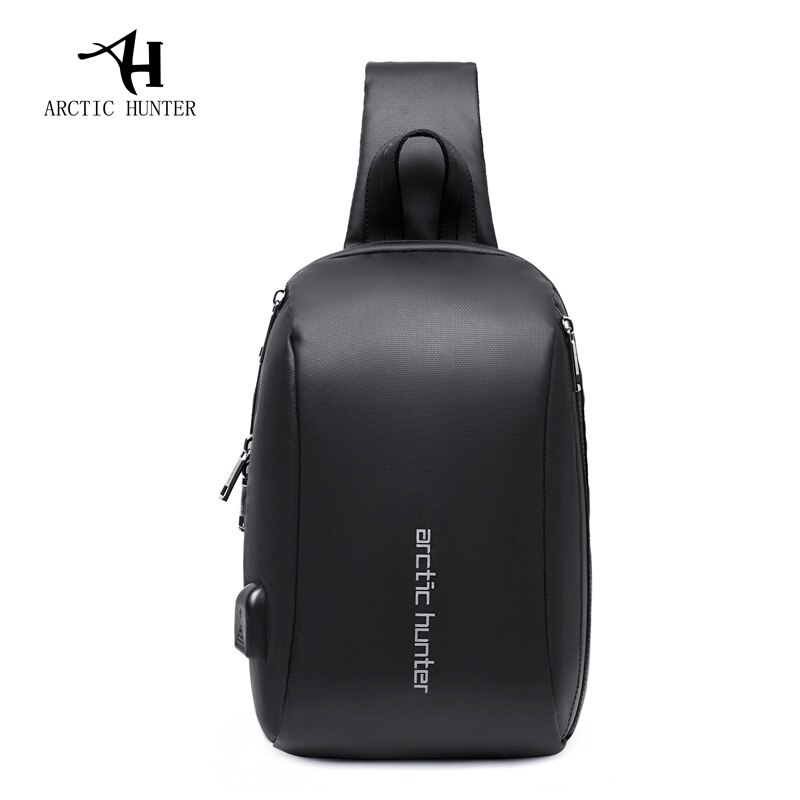 Arctic hunter casual usb waterdichte heren borsttas messenger bag jeugd zakelijke reistas grote capaciteit heren schoudertas: Zwart-a