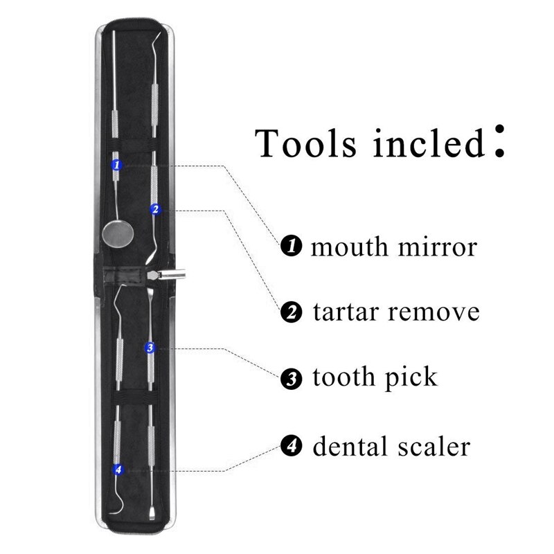 Outils de nettoyage des dents préparés Kit d'hygiène enlever le tartre 4 pièces