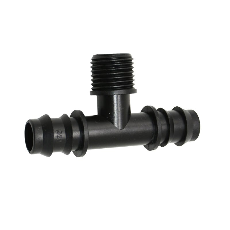 Mannelijke draad 1/2 "  to16mm 20mm tuinslang t-stuk waterverdeler  g1/2 to 1/2 3/4 2-- weg t-stuk weerhaakconnector 50 stuks