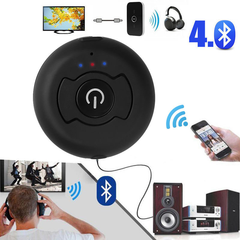 Black CSR 4.0 Dual Bluetooth Audio Transmitter Multi-point Bluetooth 4.0 Audio Transmitter Wireless Adapter for AV TV DVD