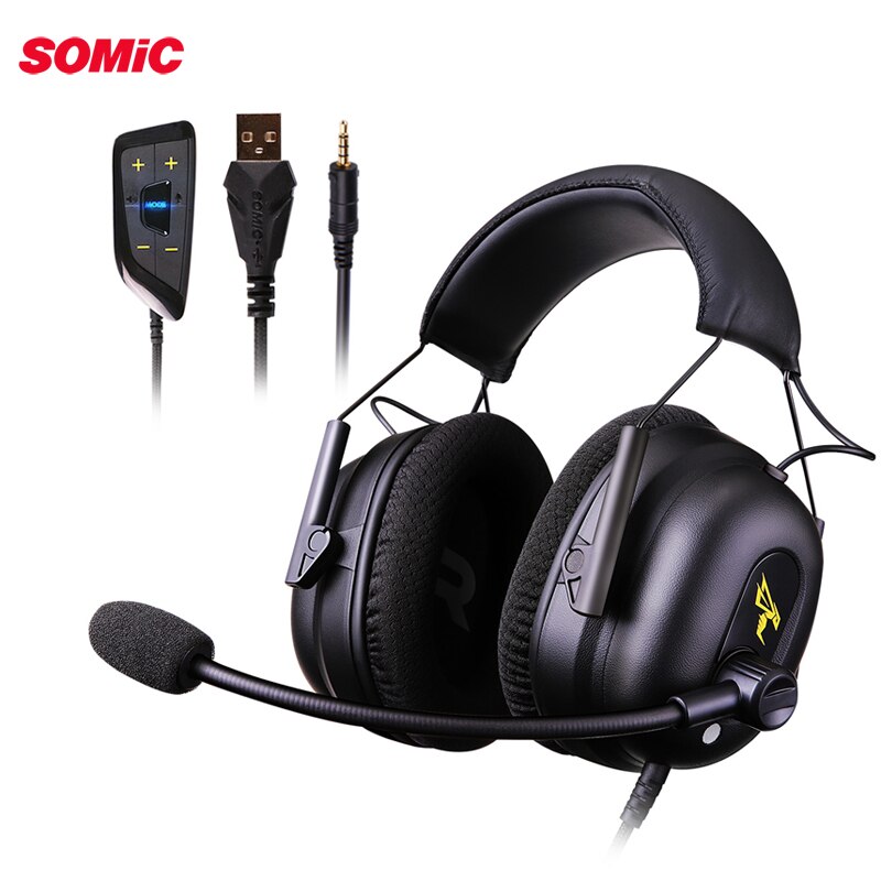 SOMIC G936N PS4 Gaming Headset 7.1 Virtual 3.5mm Wired PC Stereo Oortelefoon Hoofdtelefoon met Microfoon voor Xbox Laptop: Default Title