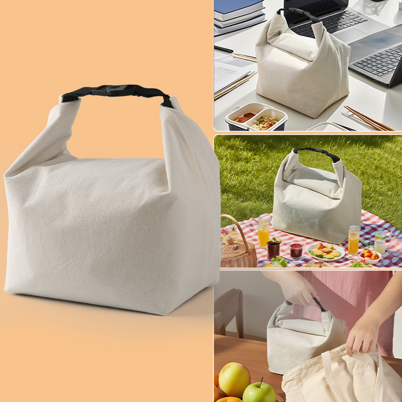 canvas Insulated Lunch Bag for student Lunch Tote Bags reusable Large Capacity Reusable Insulated bags for Work Picnic Travel