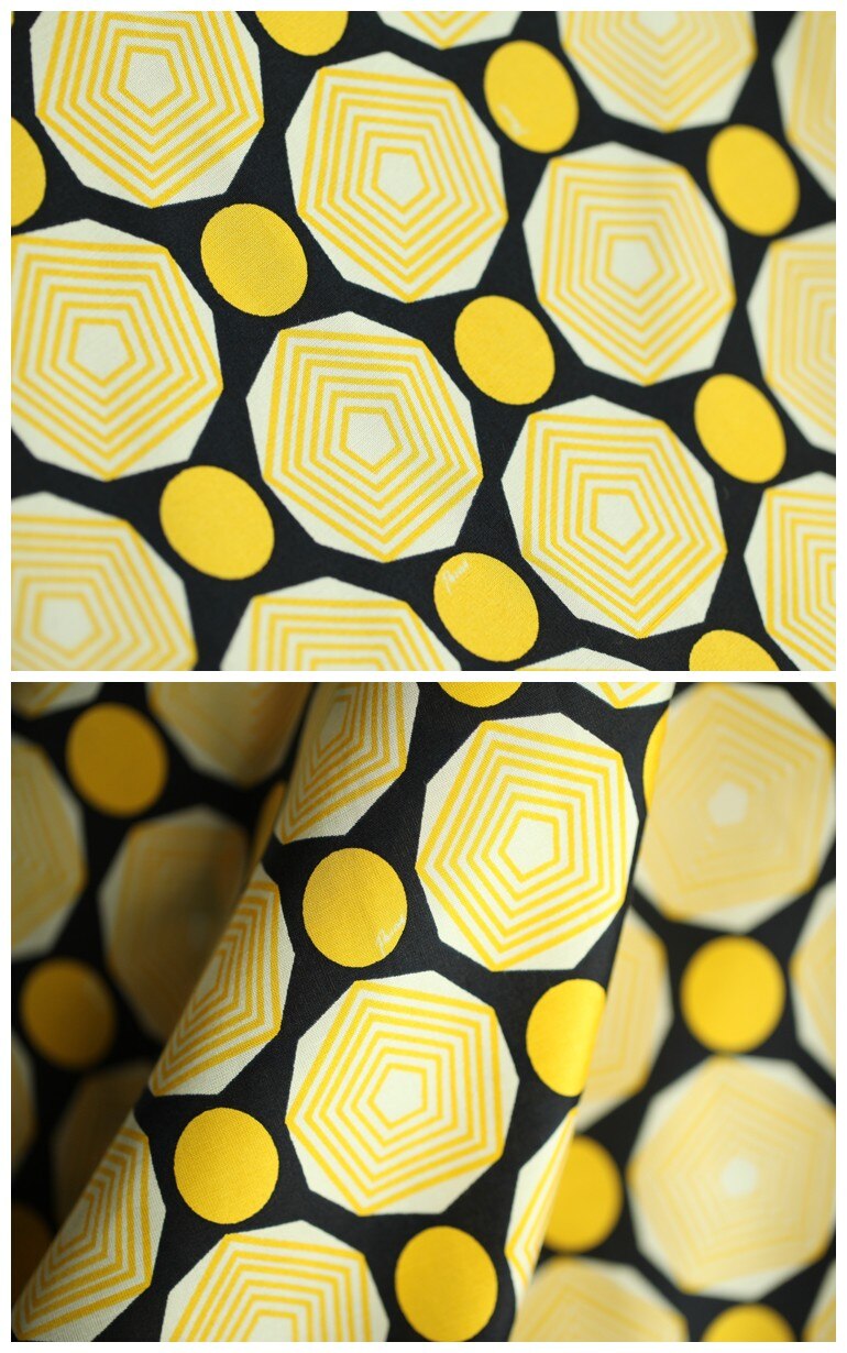 Brand custom geometric printing silk cotton fabric silk fabric for dress natural cotton fabric cotton cloth