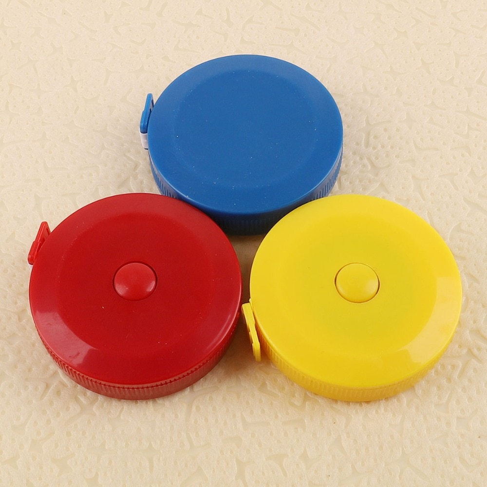 1pc Plastic Round Tape Measure Portable Travel Home 1.5m Mini Tape Measure Ruler Sewing Tools Inch/Centimeter Random Color