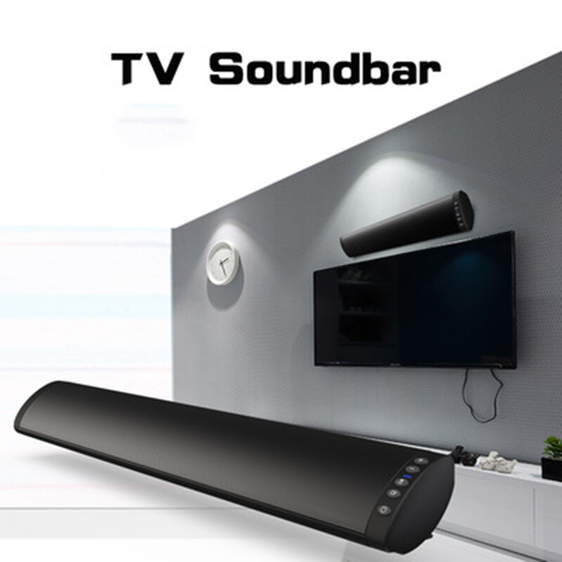 Wall Mountable Home Theater TV Soundbar Speaker OPT AUX Input Stereo Surround Speakers with Remote Control Sound System