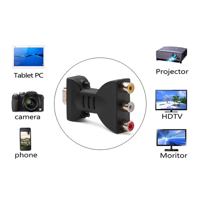 Vga a Hdmi componentes de la computadora Mini sonido AV Digital Cables señal HDMI a 3 RCA cobre conversor plástico Video