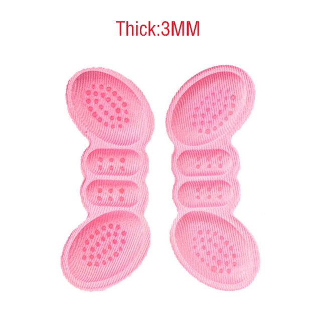 High-heel Insoles, Butterfly-shaped Adjustable Heel Lining Protection Patch, Heel Pad, Foot Care Non-slip Heel Pad 1 Pair: Pink Thick 3mm