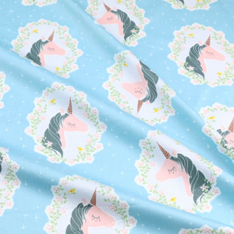 Pink Blue Unicorn Printed 100% Cotton Fabric For Baby Dress Tissus au Metre Diy Sewing Decor Tecido Telas para crib patchwork