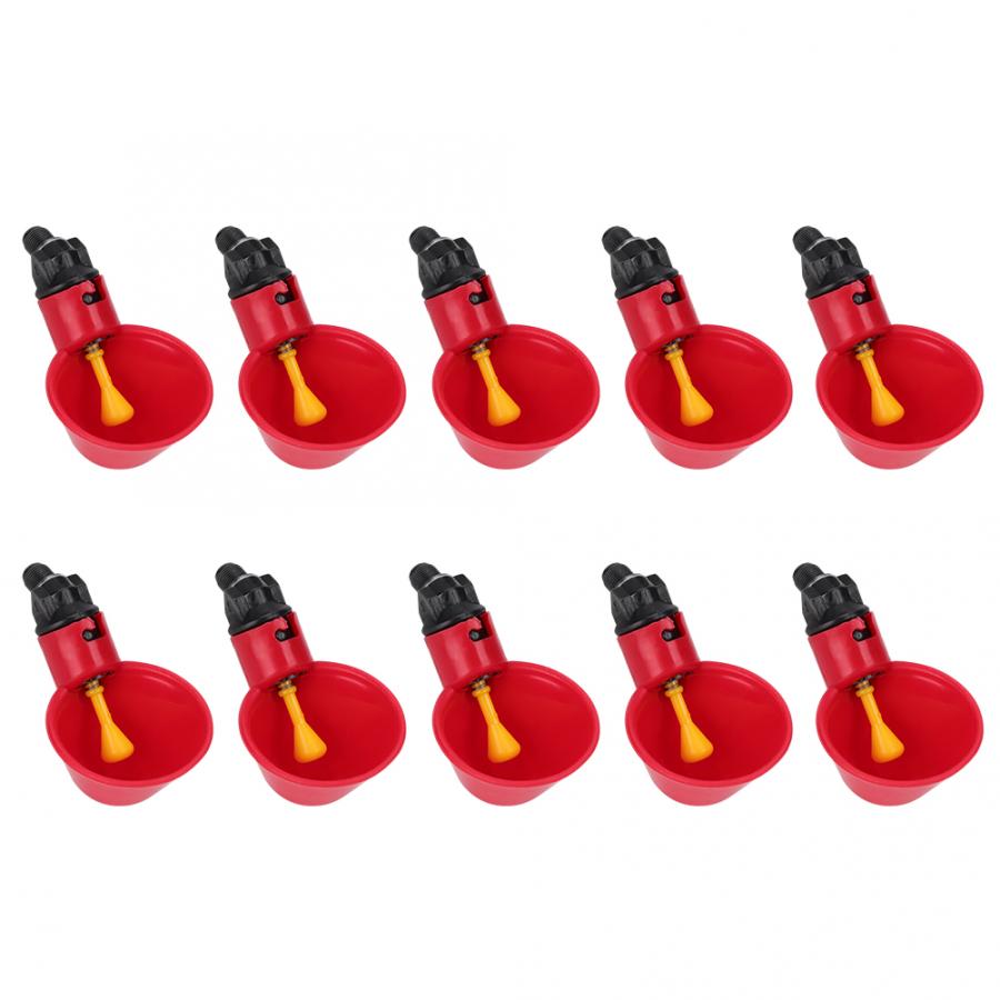 10 stuks automatische drinkbak voor kippen, waterbak, drinkwatergereedschap, kooi, accessoires voor drinkbakken voor kippen