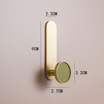Massief Messing Kleerhanger Muur Gemonteerde Kapstok Decoratieve Sleutelhouder Hoed Sjaal Handtas/Gratis Ponsen Deur Zonder Trace nail: HK-327-ganlan-L
