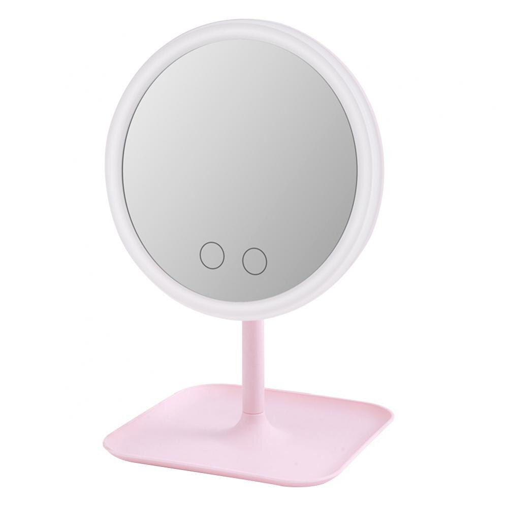 Rechargeable USB Adjustable LED Fill Light Makeup Mirror Dressing Table Lamp: Pink Five Colors