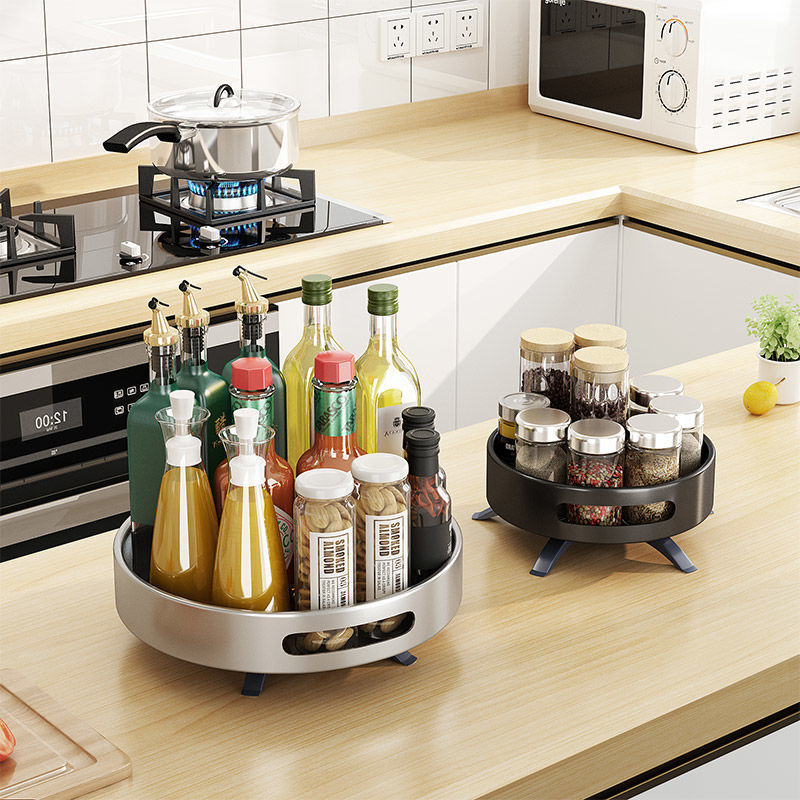 Rotating Kitchen Seasoning Rack Table Top Table Top Seasoning Corner Oil Salt Sauce Vinegar Shelf Storage Artifact
