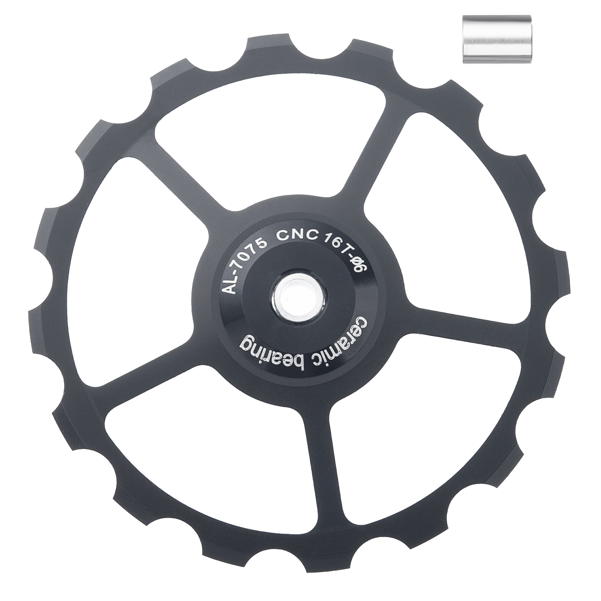 SENSAH MTB desviador trasero de bicicleta rueda Jockey polea de rodamiento de cerámica AL7075 CNC rodillo guía de bicicleta de carretera 11/12/13/14/15T: Amarillo claro