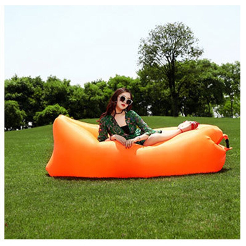 Citop udendørs produkter hurtig oppustelig luft seng sovesofa polyerster oppustelig airbag doven strand 240*75*50cm: Orange