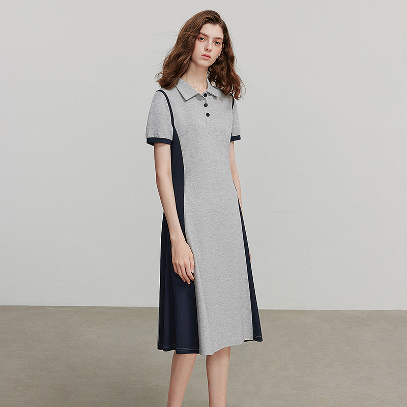 TOYOUTH Women Dress Summer Short Sleeve Splicing Casual Dress 8529066