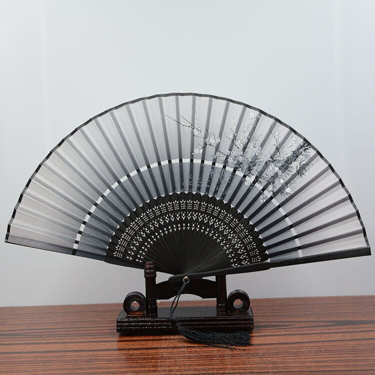 Mini portable ladies folding fan cherry blossom bamboo and wind Japanese ITAS6647A